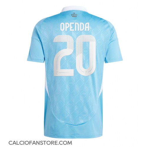 Maglia Calcio Belgio Lois Openda #20 Seconda Divisa Europei 2024 Manica Corta